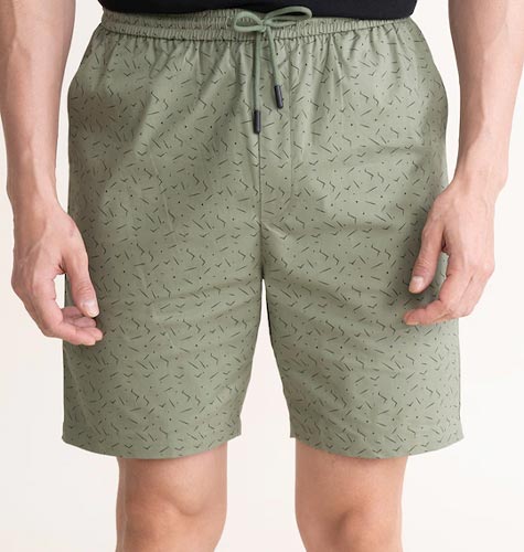 Men Green Printed Ultralight Lounge Shorts